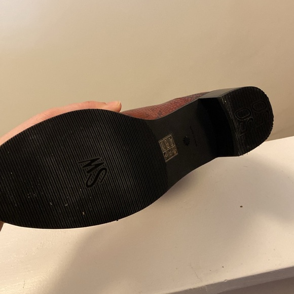 Stuart Weitzman Easy On Reverse Python Embossed Leather in red - Picture 9 of 10